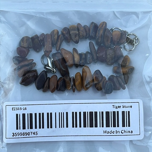 NEW Womens Tiger Stone Crystal Natural Stone Bracelet - Picture 2 of 3